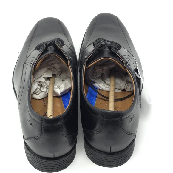 Clarks Whiddon Pace Black Leather Oxford Size 12W - Picture 7 of 9